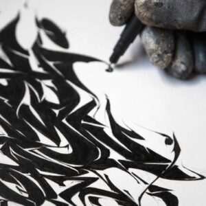 Abecedario graffiti negro "Nigromancia" con estilo místico de ASEM NAVARRO