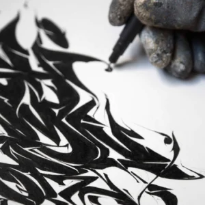 Abecedario graffiti negro "Nigromancia" con estilo místico de ASEM NAVARRO