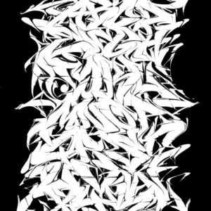 Abecedario graffiti blanco "Magnam" sobre fondo negro de ASEM NAVARRO