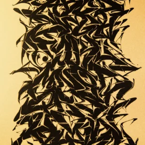 Abecedario graffiti "Magnam" dorado y negro de ASEM NAVARRO