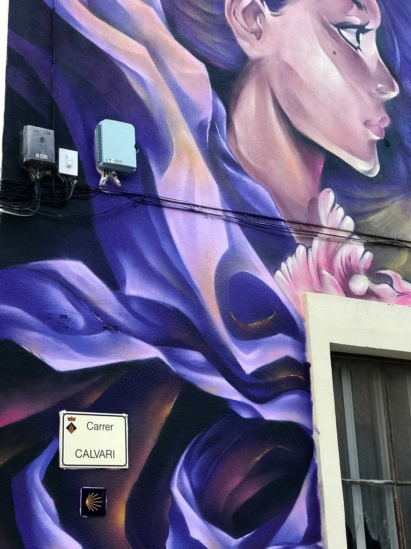 Graffiti “No estás sola” contra la violencia de género en Castellnou de Seana
