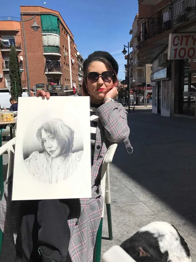 ilustracion retrato personalizado mujer asiatica