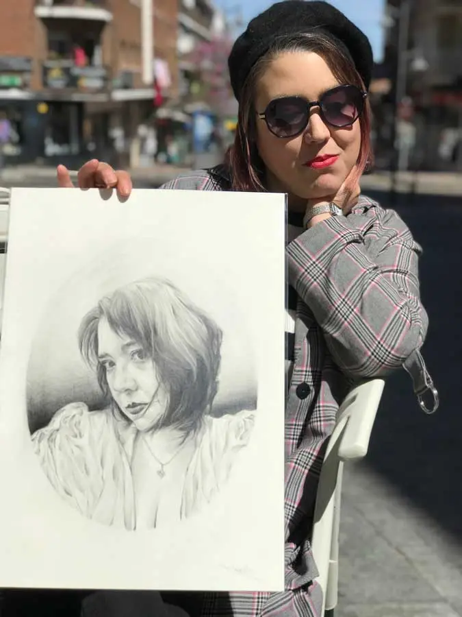 ilustracion retrato personalizado mujer asiatica