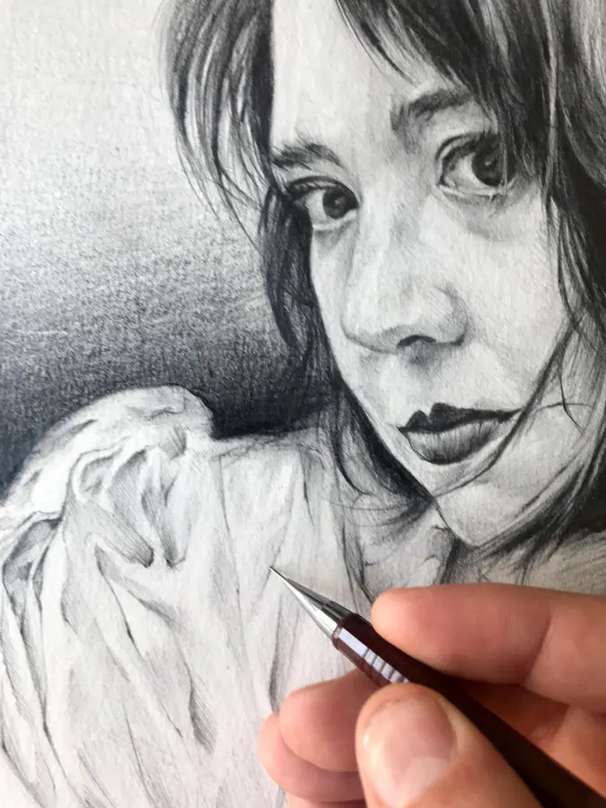 ilustracion retrato personalizado mujer asiatica