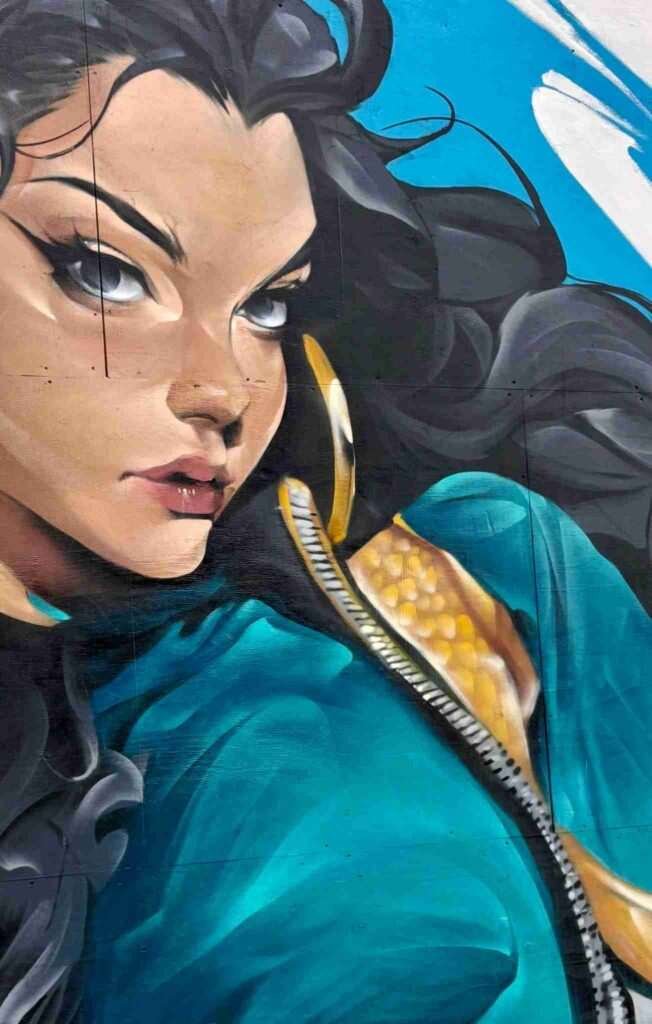 Mural graffiti de Yasmín (princesa de Disney)