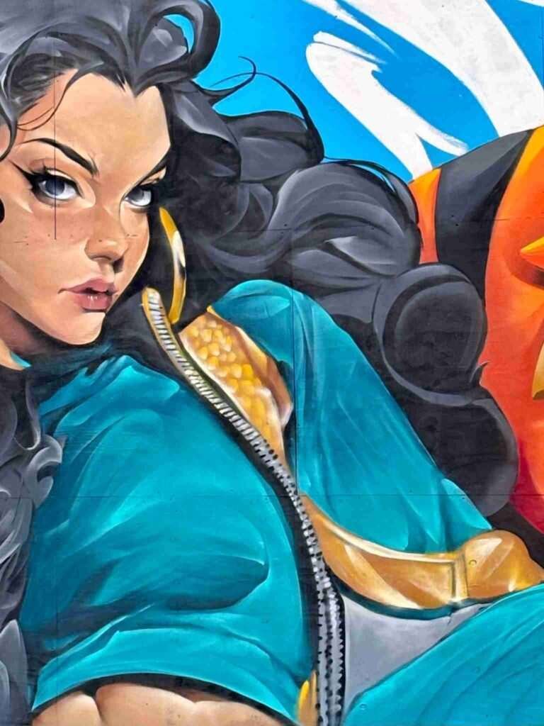 Mural graffiti de Yasmín (princesa de Disney)