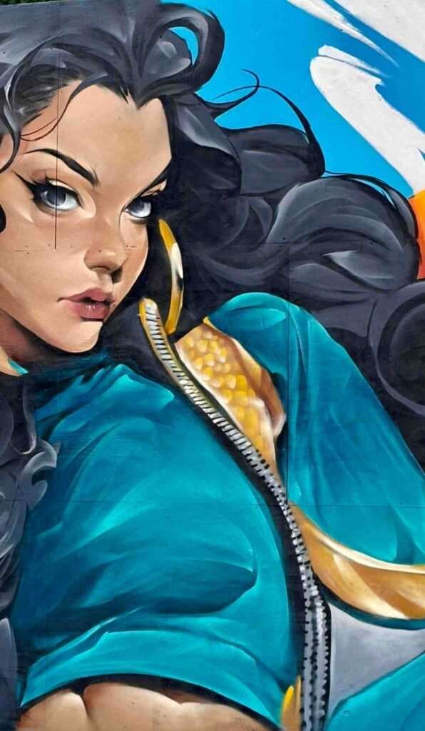 Mural graffiti de Yasmín (princesa de Disney)