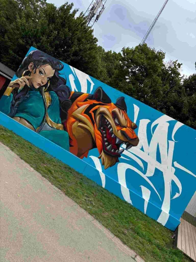 Mural graffiti de Yasmín (princesa de Disney)