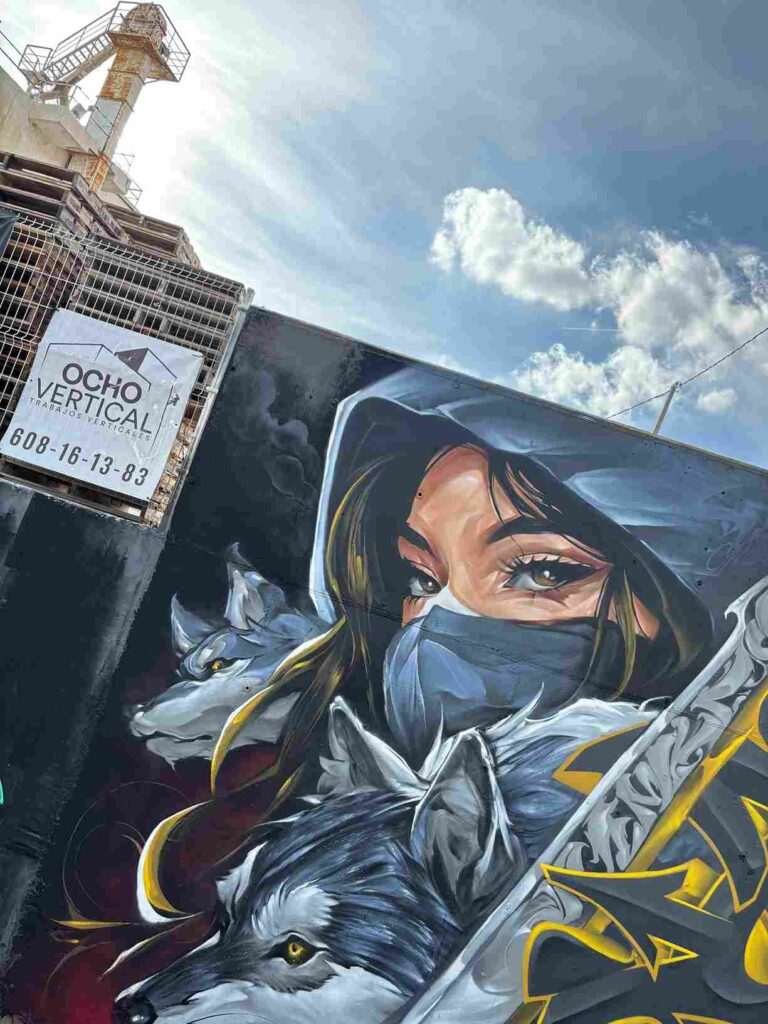 Mural graffiti en Murcia para el festival Fortuna Hip Hop Jam