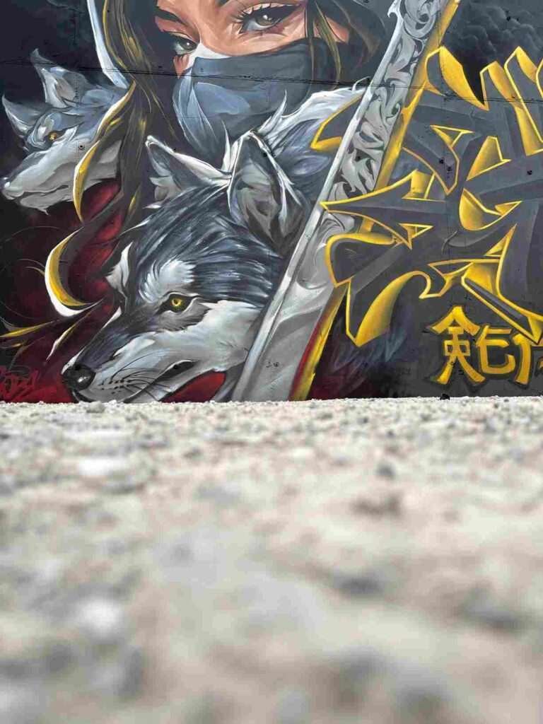 Mural graffiti en Murcia para el festival Fortuna Hip Hop Jam