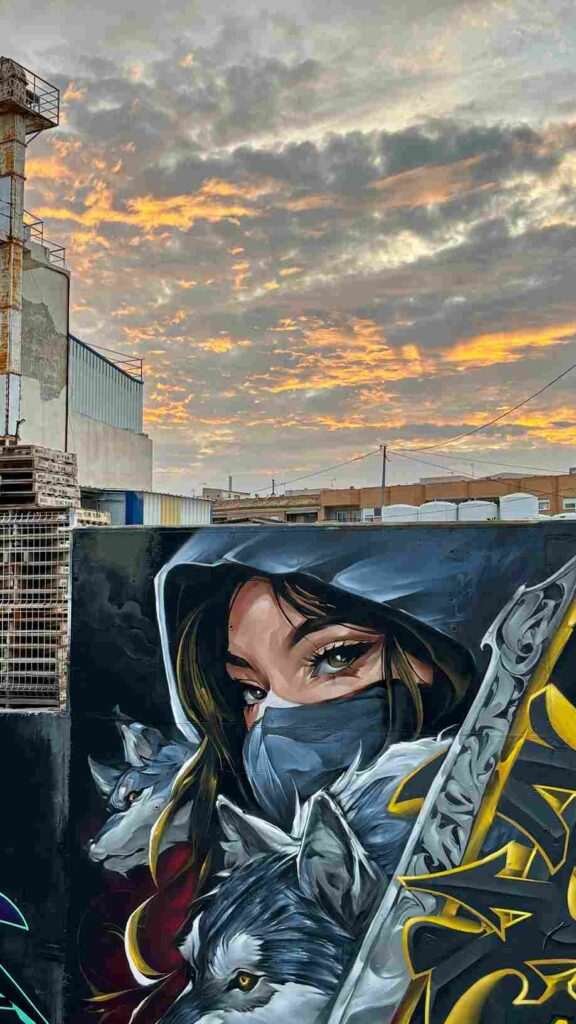 Mural graffiti en Murcia para el festival Fortuna Hip Hop Jam