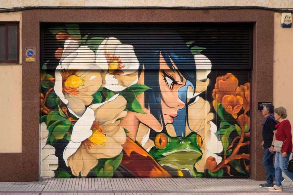 Mural ganador del certamen de arte urbano de Salamanca, pintado por Asem Navarro en el Barrio del Oeste