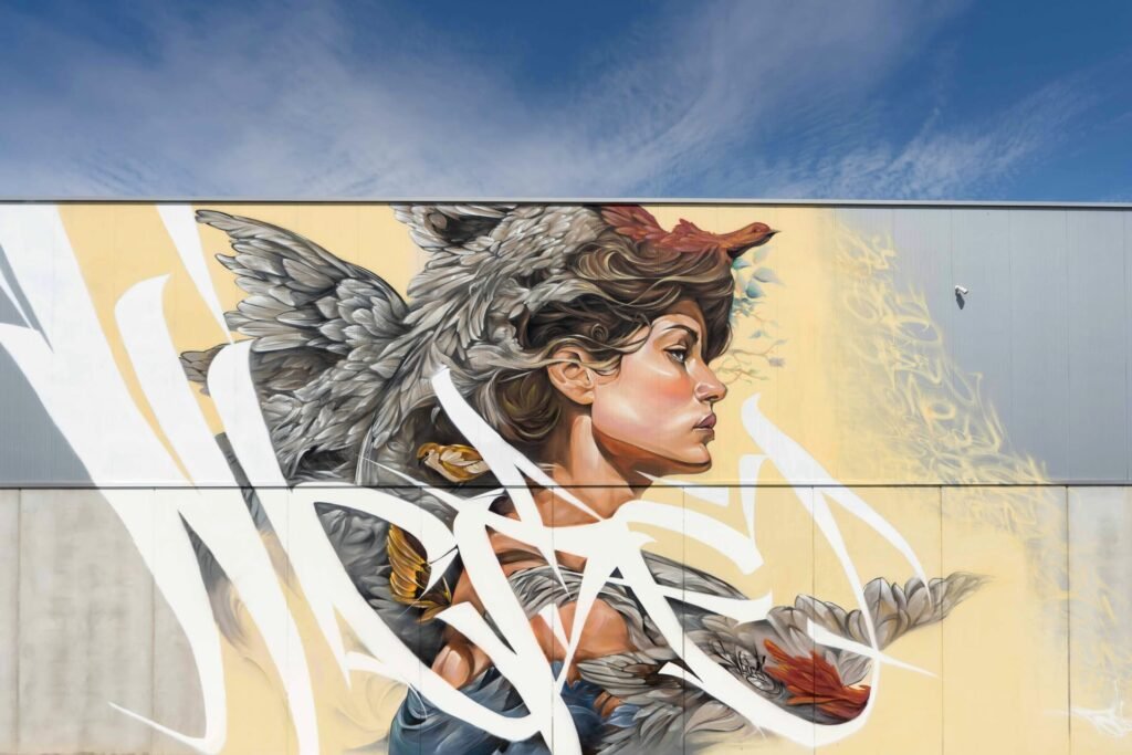 Fachada completa con el mural Lliure del Torrefarrera Street Art Festival 2026