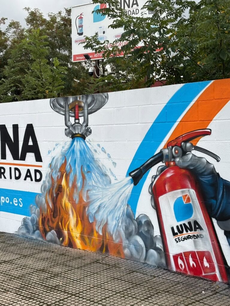Mural corporativo para Luna Seguridad en León