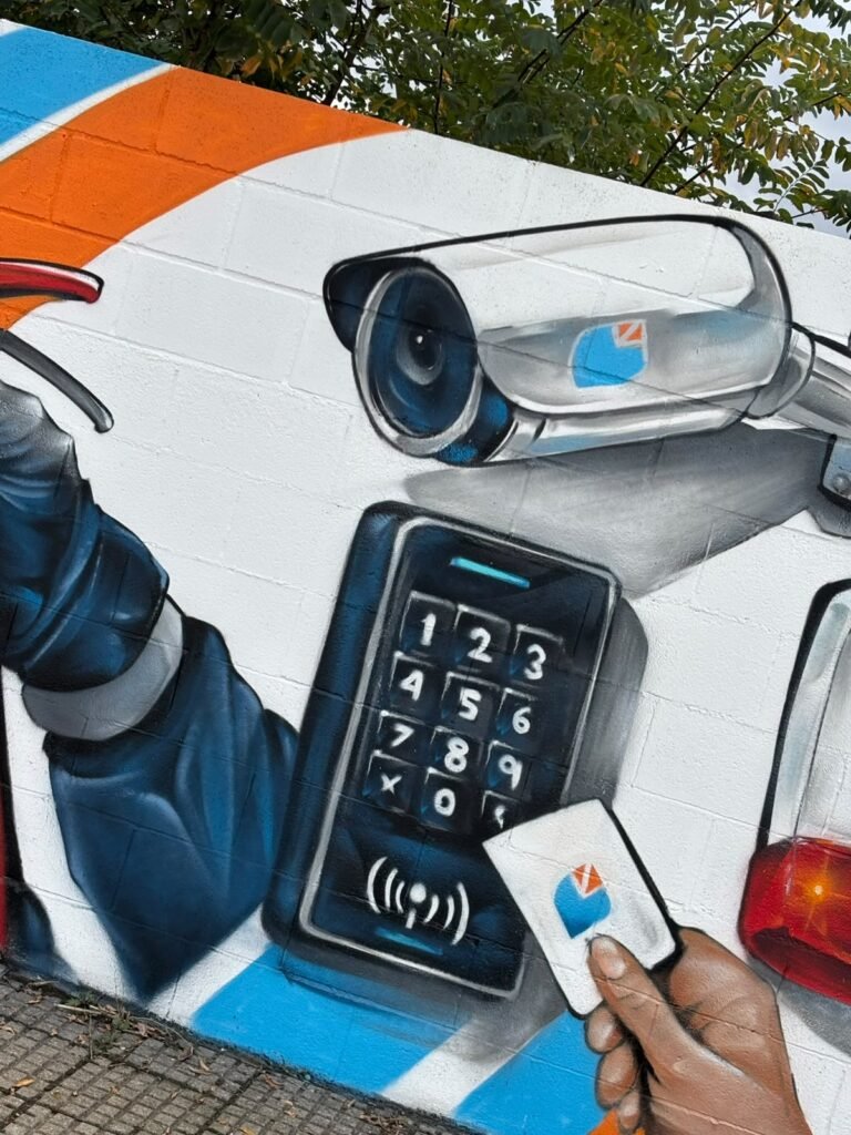 Mural corporativo para Luna Seguridad en León