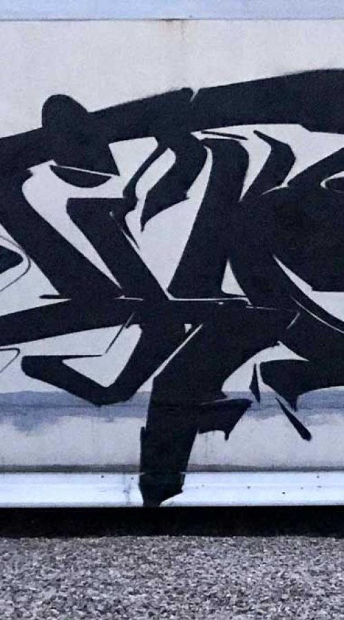 Mural wildstyle 3D plata en pared exterior