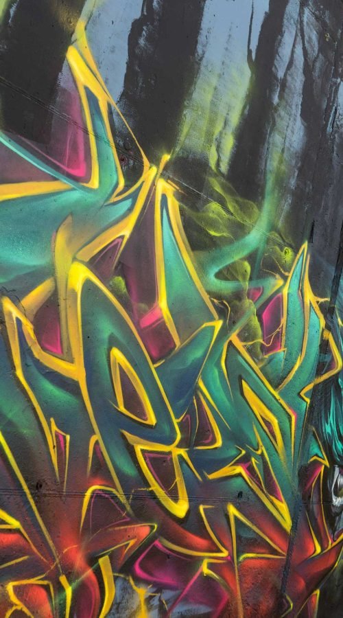 Graffiti 3D wildstyle dinámico con contraste