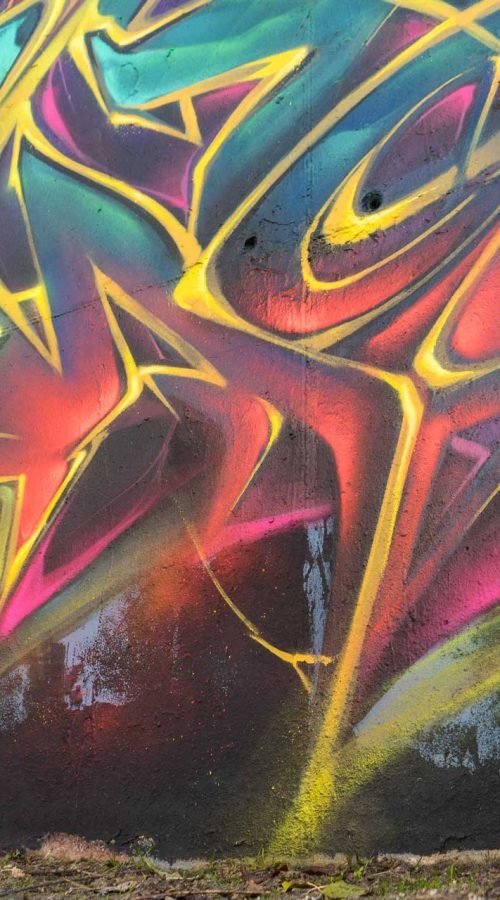Graffiti 3D wildstyle dinámico con contraste