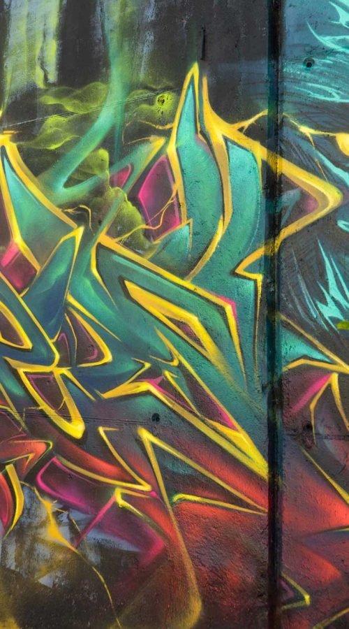 Graffiti 3D wildstyle dinámico con contraste