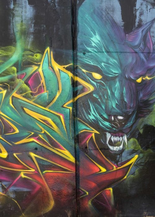 Graffiti 3D wildstyle dinámico con contraste