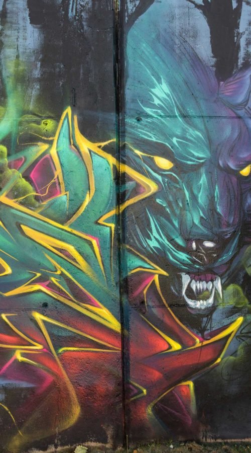 Graffiti 3D wildstyle dinámico con contraste