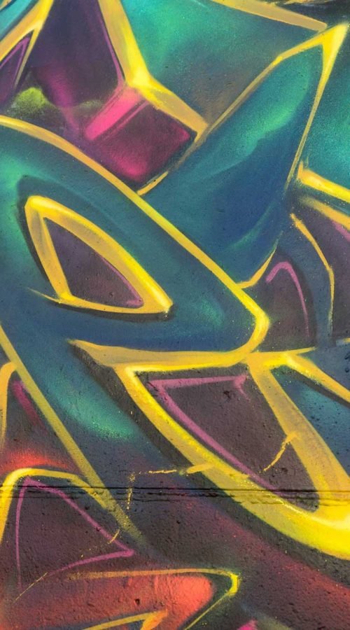 Graffiti 3D wildstyle dinámico con contraste
