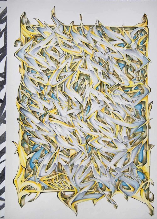 Abecedario graffiti artístico con letras estilizadas