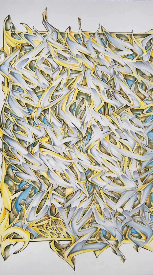 Abecedario graffiti artístico con letras estilizadas