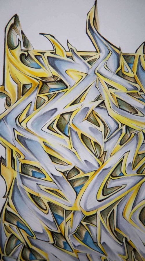 Abecedario graffiti artístico con letras estilizadas