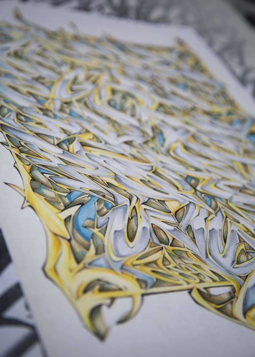 Abecedario graffiti artístico con letras estilizadas