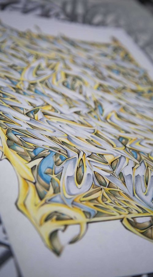 Abecedario graffiti artístico con letras estilizadas