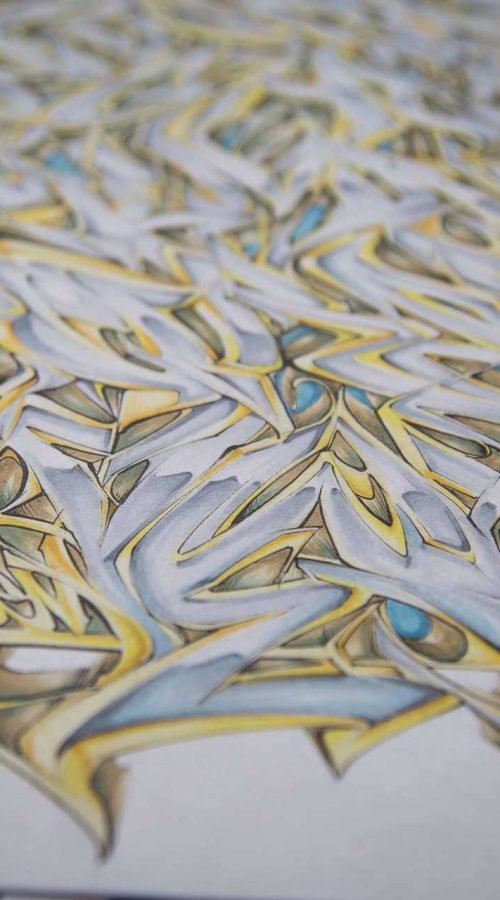 Abecedario graffiti artístico con letras estilizadas