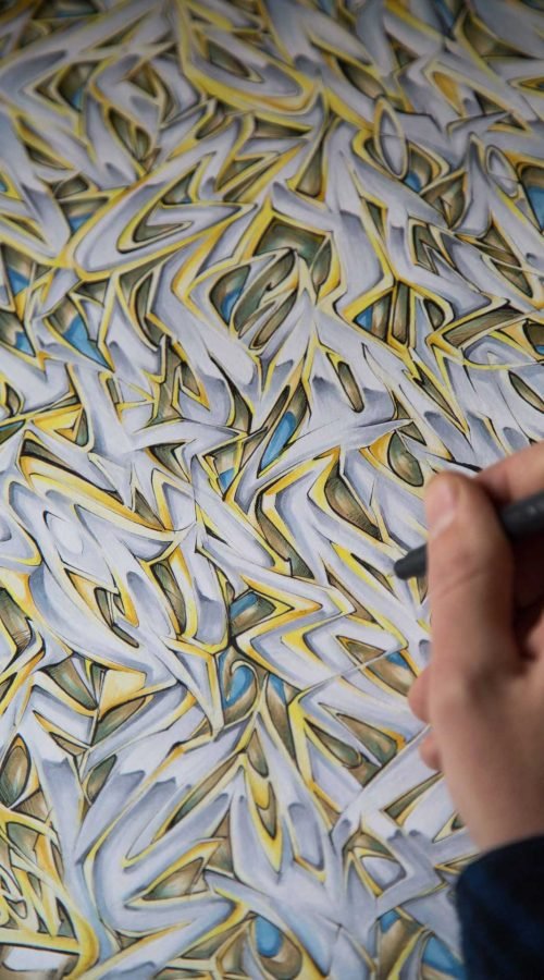 Abecedario graffiti artístico con letras estilizadas