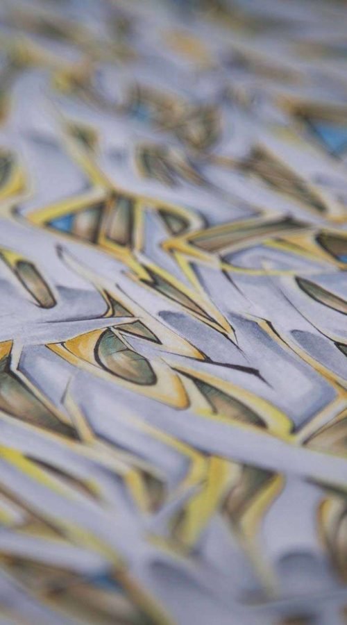 Abecedario graffiti artístico con letras estilizadas