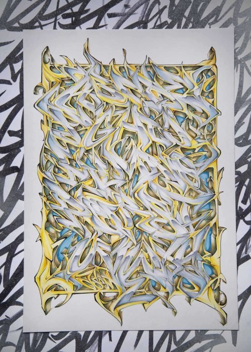 Abecedario graffiti artístico con letras estilizadas