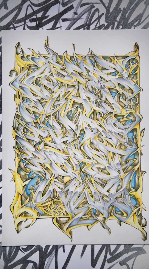 Abecedario graffiti artístico con letras estilizadas