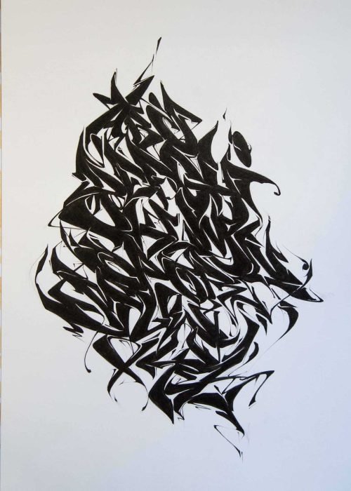 Letras decorativas en graffiti formando abecedario