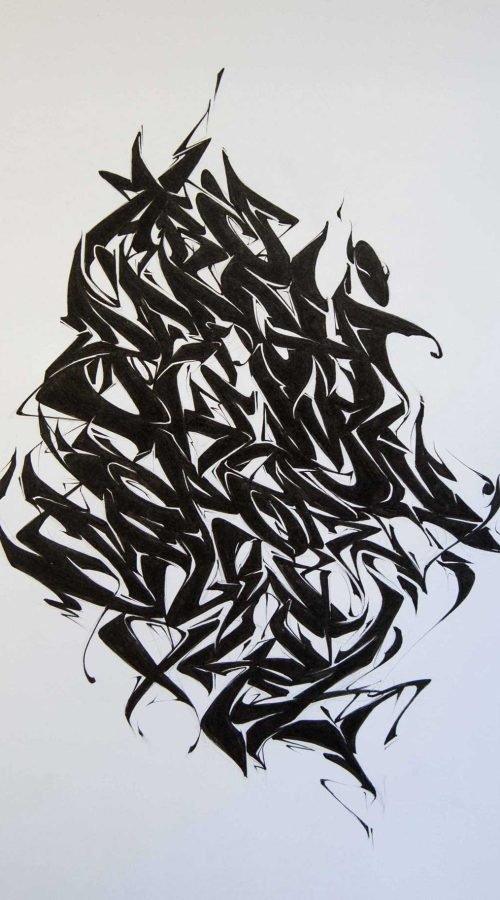 Letras decorativas en graffiti formando abecedario