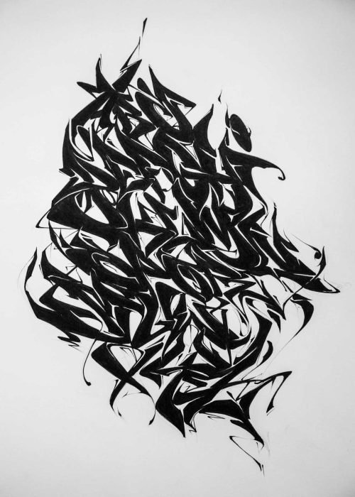 Letras decorativas en graffiti formando abecedario