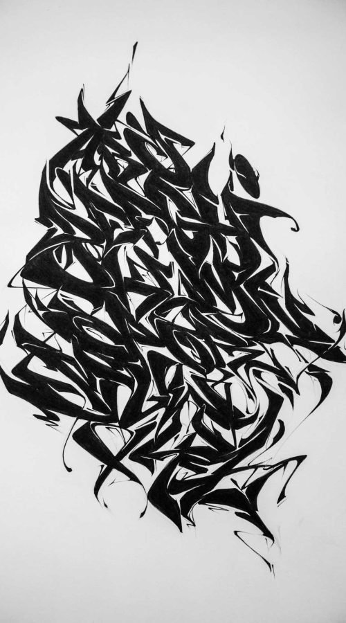 Letras decorativas en graffiti formando abecedario