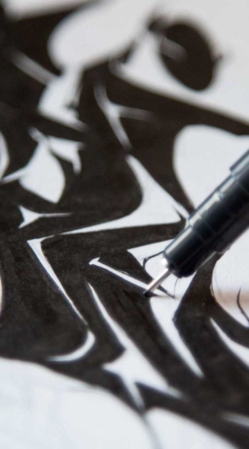 Letras decorativas en graffiti formando abecedario