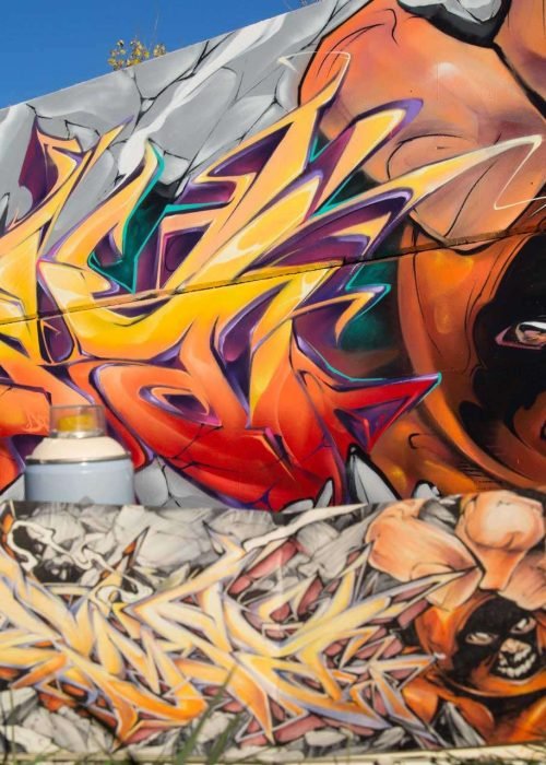Mural graffiti de Juggernaut, X-Men imparable