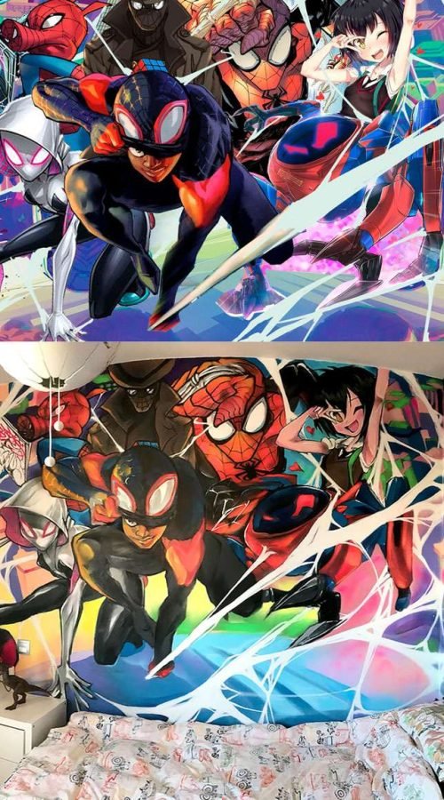 mural Graffiti Spiderman en habitación infantil