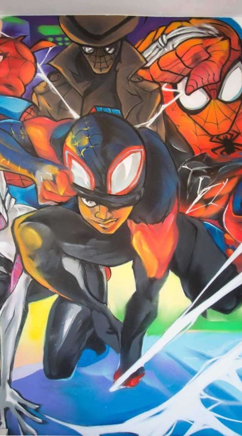mural Graffiti Spiderman en habitación infantil