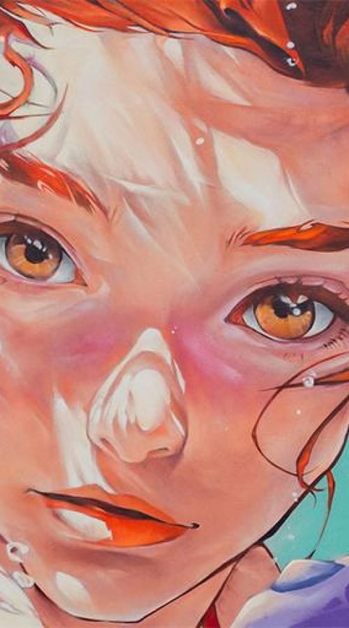 Graffiti de La Sirenita en fachada pública de L’Ametlla del Mar , Cataluña