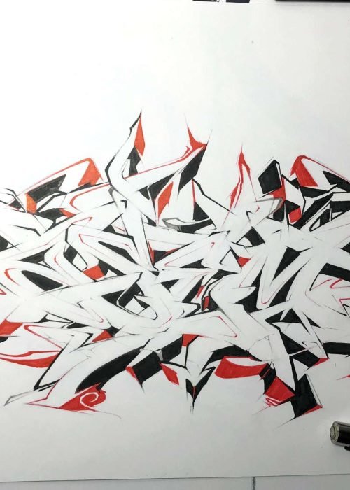 Letras en graffiti formando el abecedario