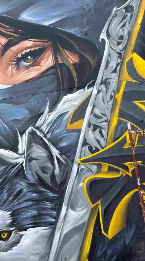 Mural graffiti en Murcia para el festival Fortuna Hip Hop Jam