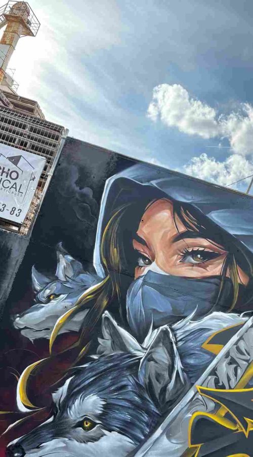 Mural graffiti en Murcia para el festival Fortuna Hip Hop Jam