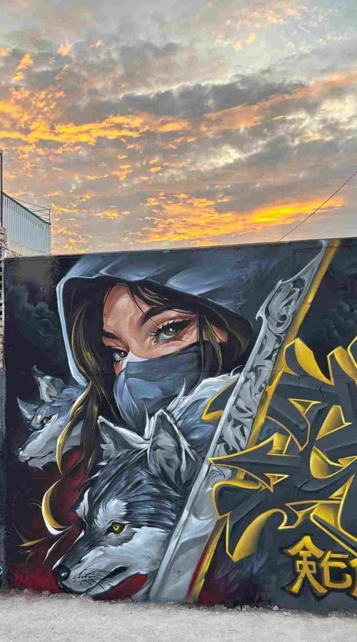 Mural graffiti en Murcia para el festival Fortuna Hip Hop Jam