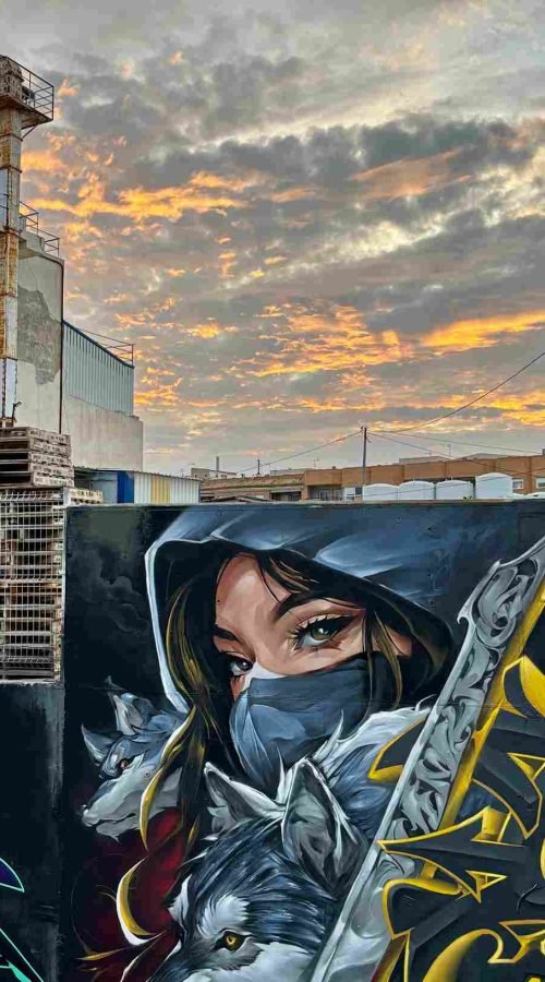 Mural graffiti en Murcia para el festival Fortuna Hip Hop Jam